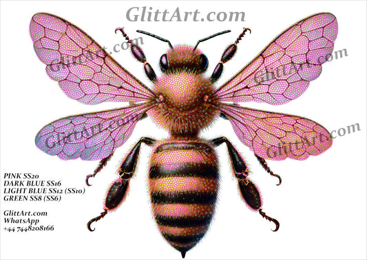 Qween bee 600mm x 900mm Glitter & Crystals Digital Sketch