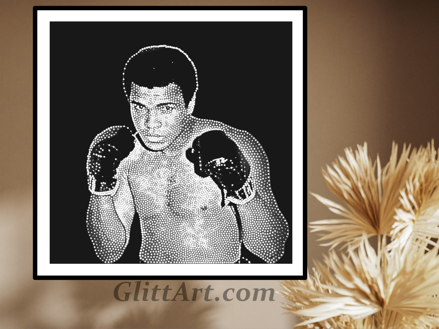 Crystal Art KIT, Mohammad Ali portrait , Swarovski Style Canvas cystals Art, Diy KIT on canvas.